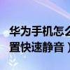 华为手机怎么设置静音振动（华为P50怎么设置快速静音）