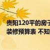 贵阳120平的房子装修大概多少钱 想找一个贵阳100平米的装修预算表 不知哪里有 