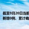 截至9月20日当前海南琼海最新疫情消息今天实时数据通报：新增0例、累计确诊20例