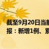 截至9月20日当前云南德宏州最新疫情消息今天实时数据通报：新增1例、累计确诊380例