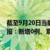 截至9月20日当前四川阿坝州最新疫情消息今天实时数据通报：新增0例、累计确诊106例