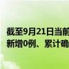 截至9月21日当前甘肃陇南最新疫情消息今天实时数据通报：新增0例、累计确诊15例