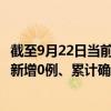 截至9月22日当前海南儋州最新疫情消息今天实时数据通报：新增0例、累计确诊472例