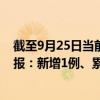 截至9月25日当前天津西青区最新疫情消息今天实时数据通报：新增1例、累计确诊240例