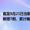 截至9月25日当前四川内江最新疫情消息今天实时数据通报：新增7例、累计确诊287例