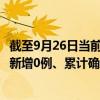 截至9月26日当前广东中山最新疫情消息今天实时数据通报：新增0例、累计确诊112例