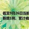 截至9月26日当前贵州安顺最新疫情消息今天实时数据通报：新增1例、累计确诊6例