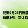 截至9月26日当前广东深圳最新疫情消息今天实时数据通报：新增5例、累计确诊2035例