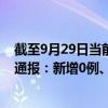 截至9月29日当前黑龙江哈尔滨最新疫情消息今天实时数据通报：新增0例、累计确诊1422例