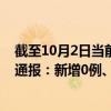 截至10月2日当前天津滨海新区最新疫情消息今天实时数据通报：新增0例、累计确诊121例