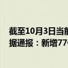 截至10月3日当前内蒙古呼和浩特最新疫情消息今天实时数据通报：新增77例、累计确诊586例