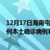 12月17日海南屯昌最新疫情消息今天实时数据通报：新增0例本土确诊病例和0例无症状感染者