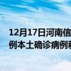 12月17日河南信阳最新疫情消息今天实时数据通报：新增0例本土确诊病例和0例无症状感染者