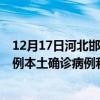 12月17日河北邯郸最新疫情消息今天实时数据通报：新增0例本土确诊病例和0例无症状感染者