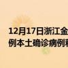 12月17日浙江金华最新疫情消息今天实时数据通报：新增0例本土确诊病例和0例无症状感染者