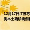 12月17日江苏苏州最新疫情消息今天实时数据通报：新增0例本土确诊病例和0例无症状感染者