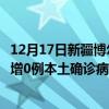 12月17日新疆博尔塔拉最新疫情消息今天实时数据通报：新增0例本土确诊病例和0例无症状感染者