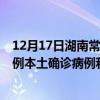 12月17日湖南常德最新疫情消息今天实时数据通报：新增0例本土确诊病例和0例无症状感染者