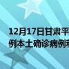 12月17日甘肃平凉最新疫情消息今天实时数据通报：新增0例本土确诊病例和0例无症状感染者