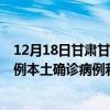 12月18日甘肃甘南最新疫情消息今天实时数据通报：新增0例本土确诊病例和0例无症状感染者