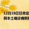 12月18日甘肃定西最新疫情消息今天实时数据通报：新增0例本土确诊病例和0例无症状感染者