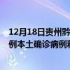 12月18日贵州黔南最新疫情消息今天实时数据通报：新增0例本土确诊病例和0例无症状感染者