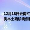 12月18日云南红河最新疫情消息今天实时数据通报：新增0例本土确诊病例和0例无症状感染者