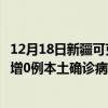 12月18日新疆可克达拉最新疫情消息今天实时数据通报：新增0例本土确诊病例和0例无症状感染者