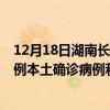 12月18日湖南长沙最新疫情消息今天实时数据通报：新增0例本土确诊病例和0例无症状感染者