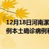 12月18日河南漯河最新疫情消息今天实时数据通报：新增0例本土确诊病例和0例无症状感染者