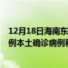 12月18日海南东方最新疫情消息今天实时数据通报：新增0例本土确诊病例和0例无症状感染者