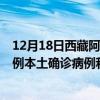 12月18日西藏阿里最新疫情消息今天实时数据通报：新增0例本土确诊病例和0例无症状感染者