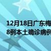 12月18日广东梅州最新疫情消息今天实时数据通报：新增18例本土确诊病例和0例无症状感染者