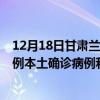 12月18日甘肃兰州最新疫情消息今天实时数据通报：新增0例本土确诊病例和0例无症状感染者