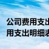 公司费用支出明细表表格计算机二级（公司费用支出明细表）