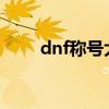 dnf称号大全2020（dnf称号大全）