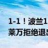 1-1！波兰1分垫底，正式告别欧洲杯，35岁莱万拒绝退出国家队