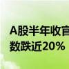 A股半年收官 沪指半年跌0.25% 国证2000指数跌近20%