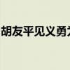 胡友平见义勇为体现了中国人民的善良和勇敢