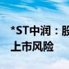 *ST中润：股票收盘价首次低于1元 存在终止上市风险