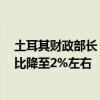 土耳其财政部长：到2024年底将把经常账户赤字与GDP之比降至2%左右