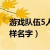 游戏队伍5人一样名字逗比（游戏队伍5人一样名字）