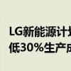 LG新能源计划2028年电池技术取得突破 可降低30%生产成本