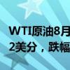 WTI原油8月期货收于每桶83.16美元，下跌72美分，跌幅0.86%