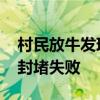 村民放牛发现洞庭湖堤坝孔眼冒水 抢险人员封堵失败