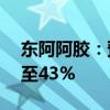 东阿阿胶：预计上半年净利润同比增长31%至43%