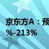 京东方A：预计2024年上半年净利润增长185%-213%