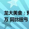 龙大美食：预计上半年净利润5500万至6500万 同比扭亏