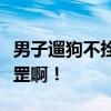 男子遛狗不拴绳反质问为何不拴小孩？倒反天罡啊！