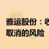 雅运股份：收购标的公司存在被暂停、中止或取消的风险